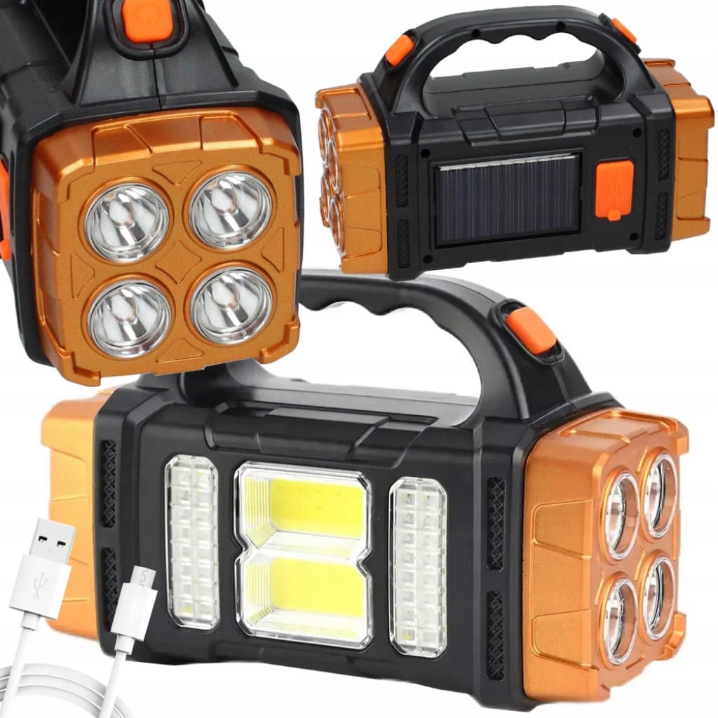 Lanterna Carregamento Solar  e USB Portátil Recarregável LED