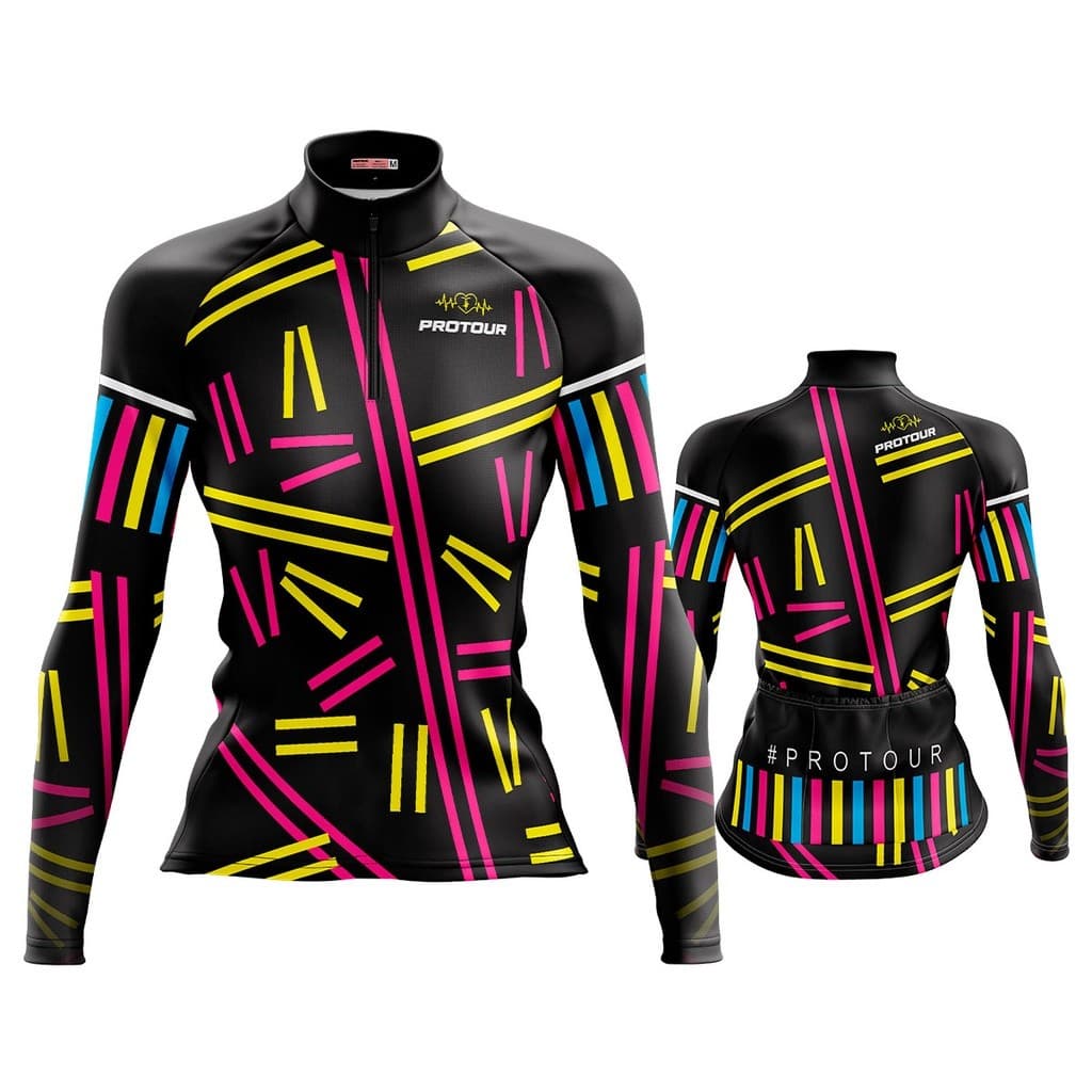 Camisa Ciclismo Mountain bike Feminina Pro Tour Granulado 2.0 dry fit protecao uv + 50