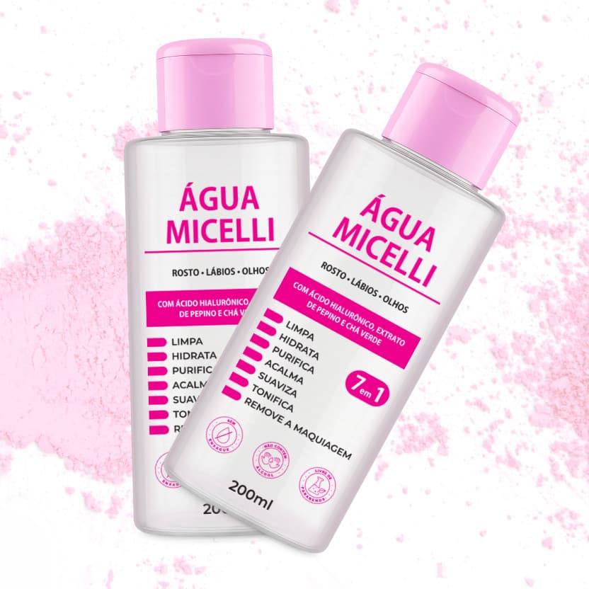 kit 2x Água micelar com ácido hialurônico 200ml