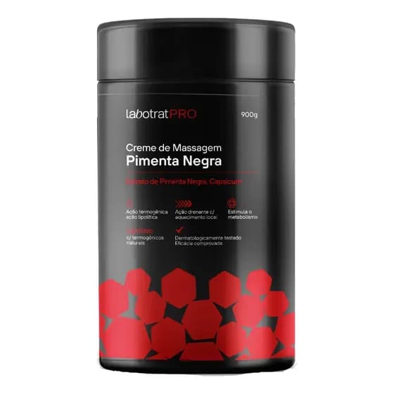 Creme Massagem Pimenta Negra Redução Medidas Labotrat 900g