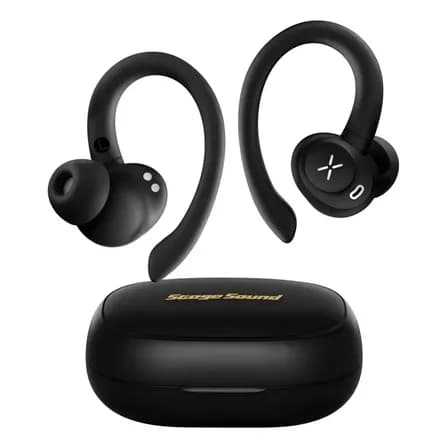 Fone de Ouvido Esportivo Bluetooth 5.4 com Gancho Auricular para Academia e Corrida IPX5 Resistente ao Suor e Respingos 49H de Bateria Graves Intensos e Microfone ENC SportFree Preto
