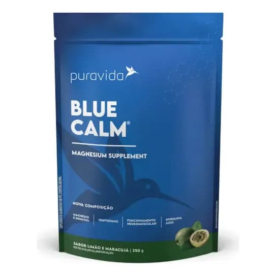 Pura Vida Blue Calm 350g Magnésio Inositol Limão Relaxamento Tranquilo