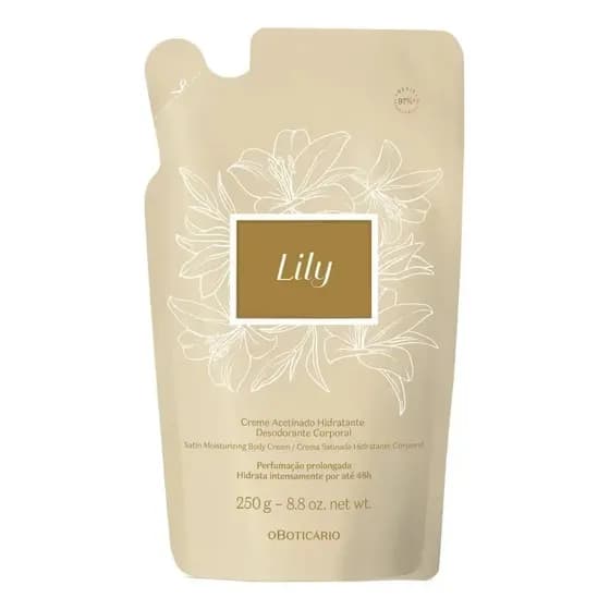 O Boticário Refil Creme Acetinado Hidratante Desodorante Corporal Lily 250g