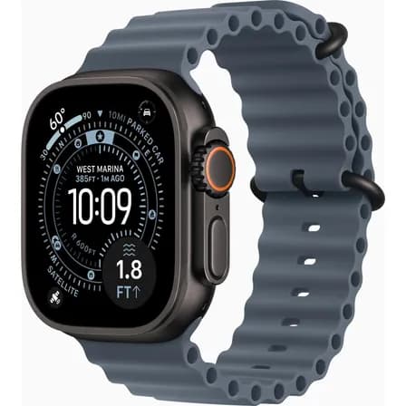 Apple tela de 1.93" com pulseira de titânio/fluoroelastómero cor azul-âncora y caixa color preto