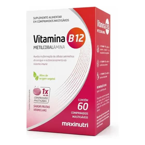 Vitamina B12 Metilcobalamina Mastigável Maxinutri 60 Comp