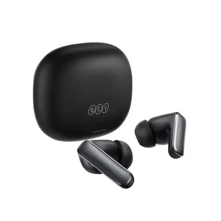 Fones de ouvido sem fio Qcy Melobuds N65 Anc pretos 50hs Bluetooth 6.0 Resistência à água Ipx5