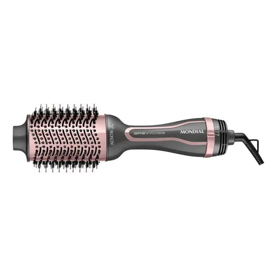 Escova Secadora Mondial Keratin - Es-11-bi Grafite/golden Rose