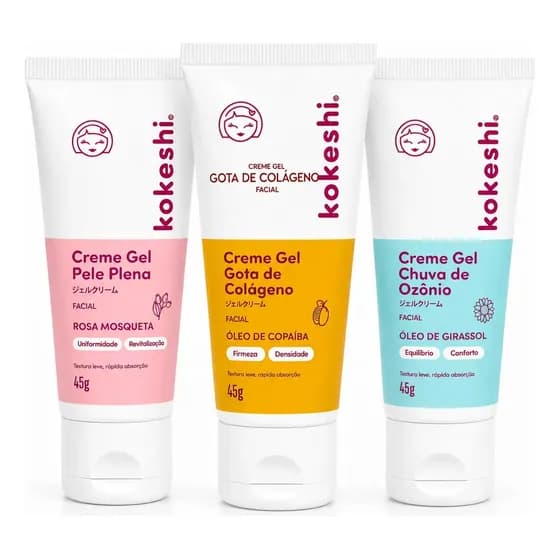 Kit Linha Ozônio Kokeshi Com 3 Unidades Óleo De Girassol Ozonizado Controle de Acne Manchas Antissinais Manchas/Hiperpigmentação Linhas finas/Rugas Oleosidade