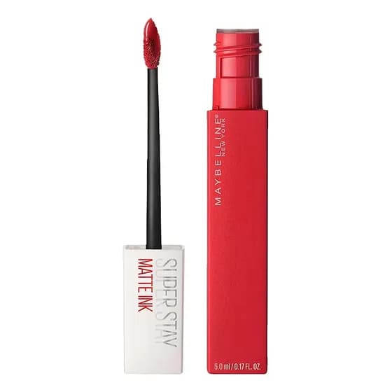 Batom Líquido Maybelline SuperStay Matte Ink Pioneer Vermelho Fosco de Longa Duração