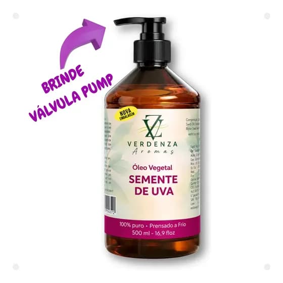 Óleo De Semente De Uva Puro Hidratação Cabelo E Pele 500ml Sem Fragrância